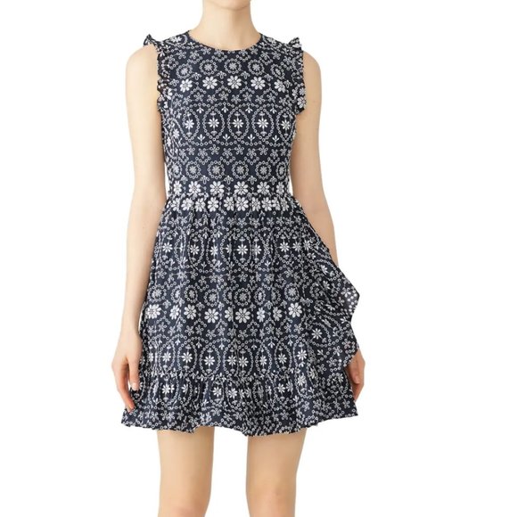 Kate Spade Navy Eyelet Dress - Picture 1 of 3
